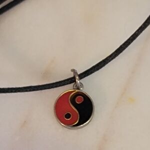 Yin Yang Red and Black Adjustable Ankle Bracelet